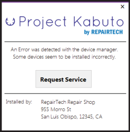 Close-up of the bottom-right Kabuto screen. This pops up when they have an issue.